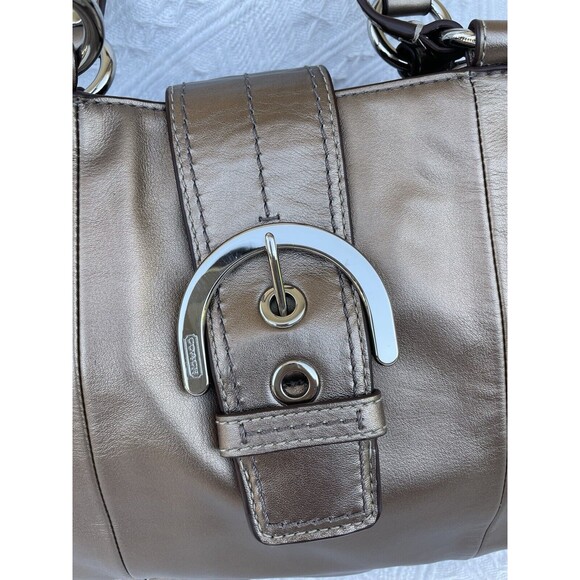NEW! COACH soho east west tote Vintage lambskin leather shoulder bag Gold F18751 - Picture 4 of 16